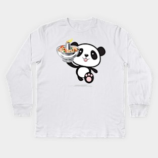 Happy Hotpot Panda Kids Long Sleeve T-Shirt